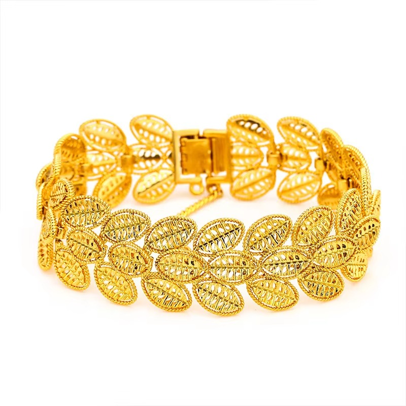 24K Gold 20MM Wide Bracelet | AU999 Pure Gold, bold wide flat design, mirror-polished, exudes elegance for business