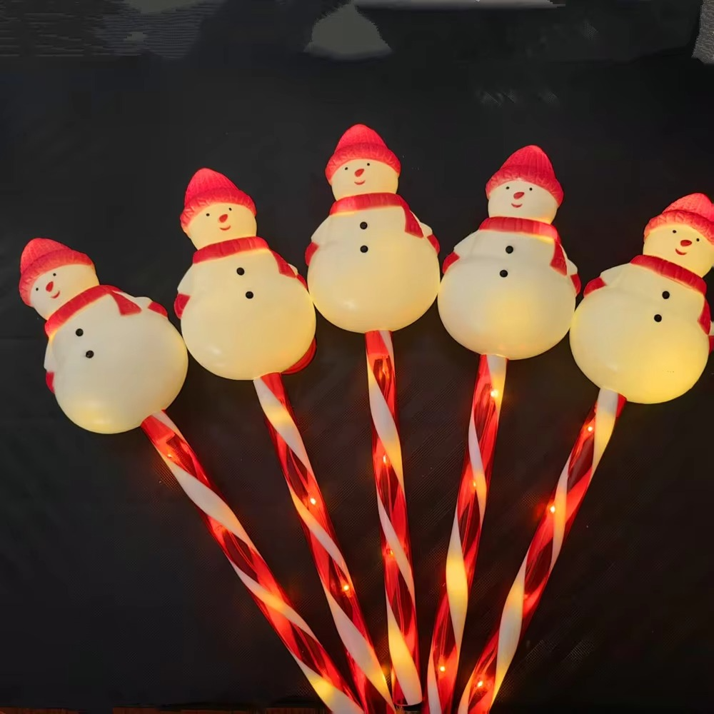 5pcs/set Outdoor Lawn Lights For Garden Christmas Snowmen Solar Plug Lights For Courtyard Holiday Decoration Xmas Decor 002