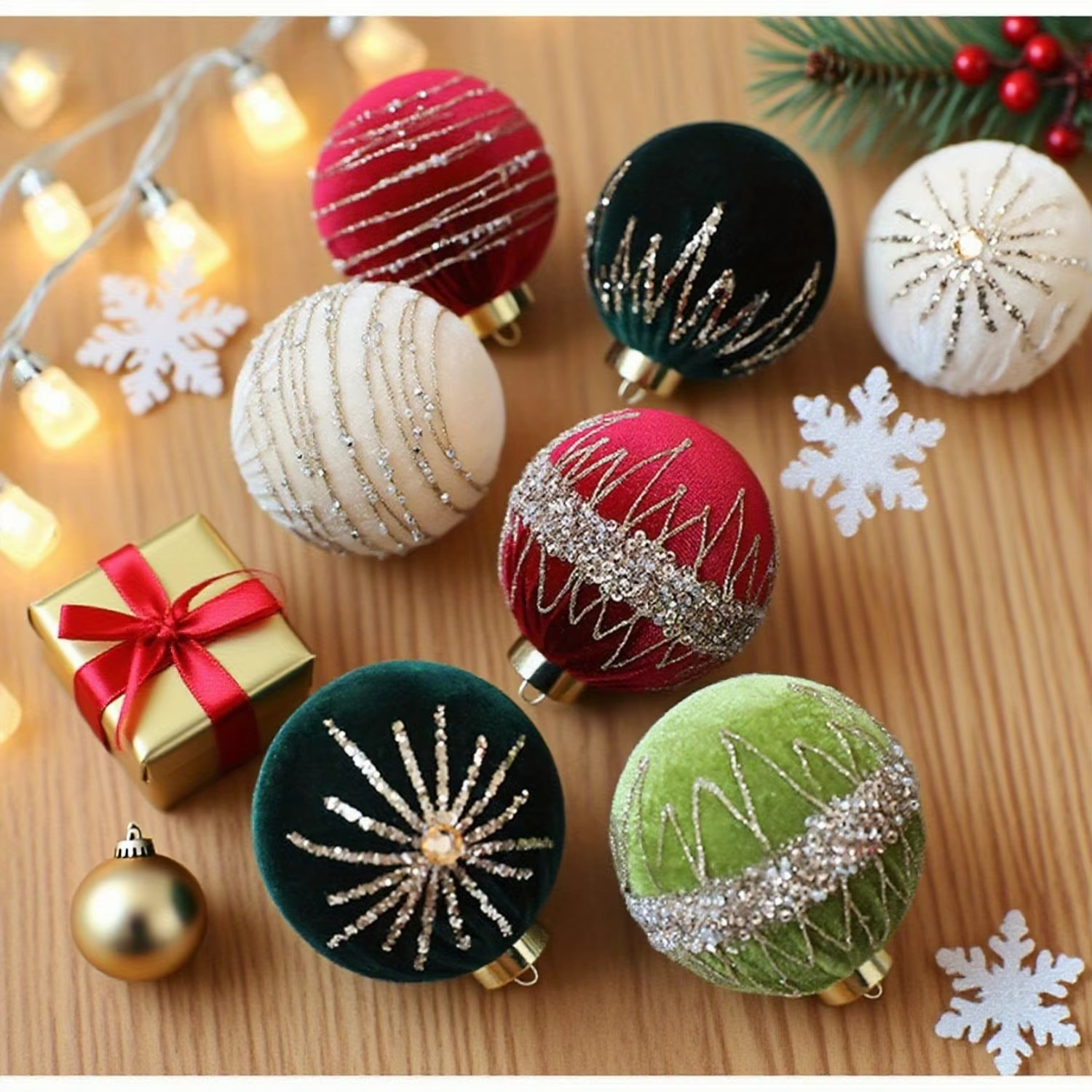 12PCS a Set 8CM Christmas Tree Balls Decorations, For Wedding, Parties and Holidays, Christmas Ball Decorative Hanging Items