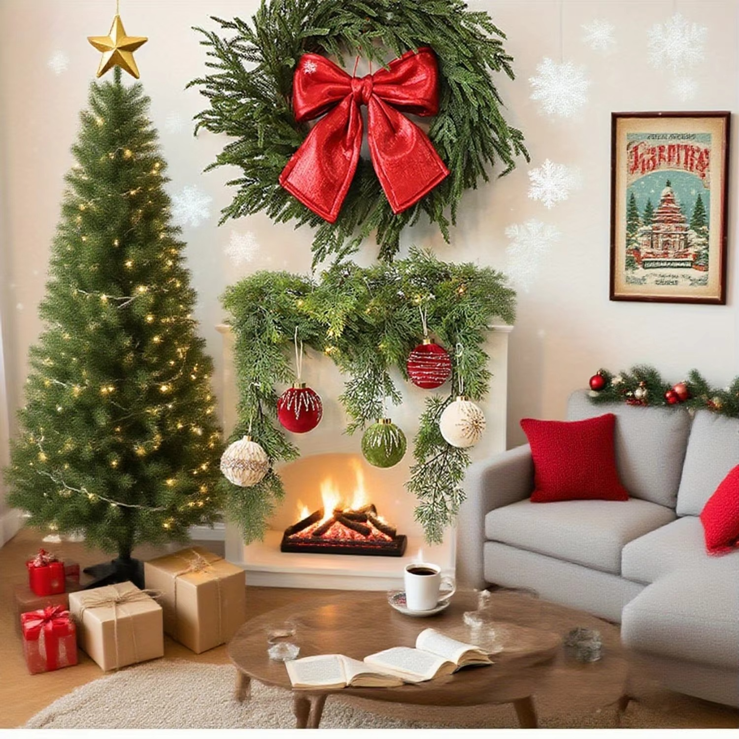 12PCS a Set 8CM Christmas Tree Balls Decorations, For Wedding, Parties and Holidays, Christmas Ball Decorative Hanging Items