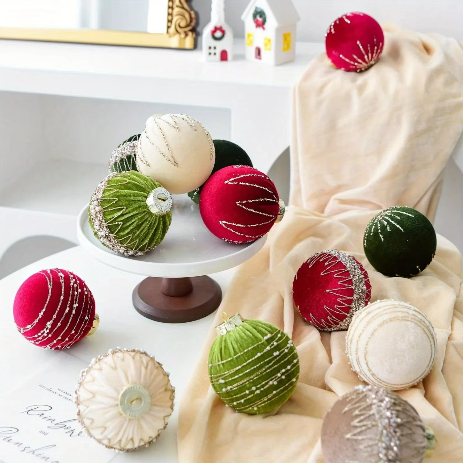12PCS a Set 8CM Christmas Tree Balls Decorations, For Wedding, Parties and Holidays, Christmas Ball Decorative Hanging Items