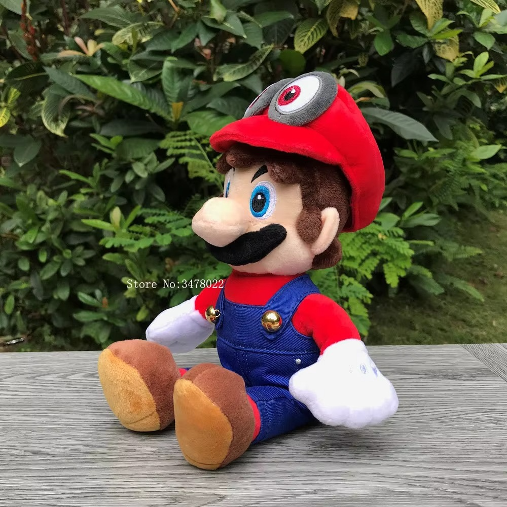 Super Mario Odyssey Plush Cappy Hat Luigi Mario Bros Green Red Stuffed Toy Soft Doll Xmas Gift