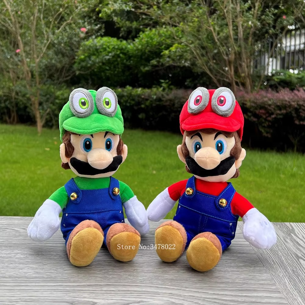 Super Mario Odyssey Plush Cappy Hat Luigi Mario Bros Green Red Stuffed Toy Soft Doll Xmas Gift
