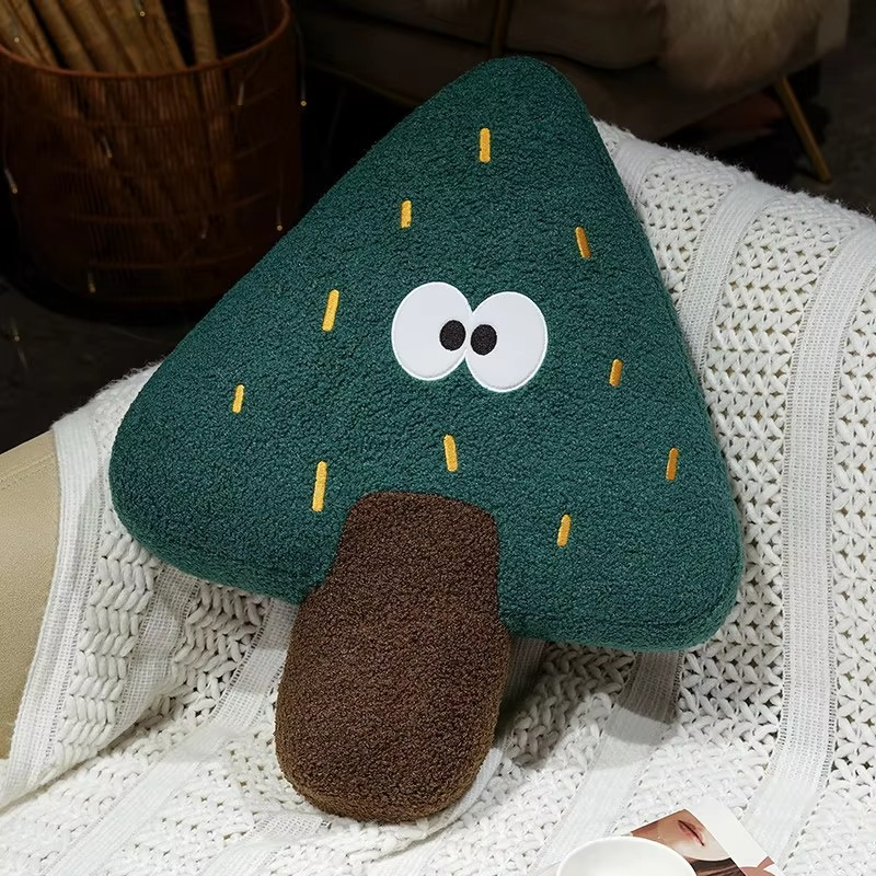 New Cute And Fun Christmas Tree Pillow Plush Sofa Pillow Office Seat Cushion Living Room Decoration