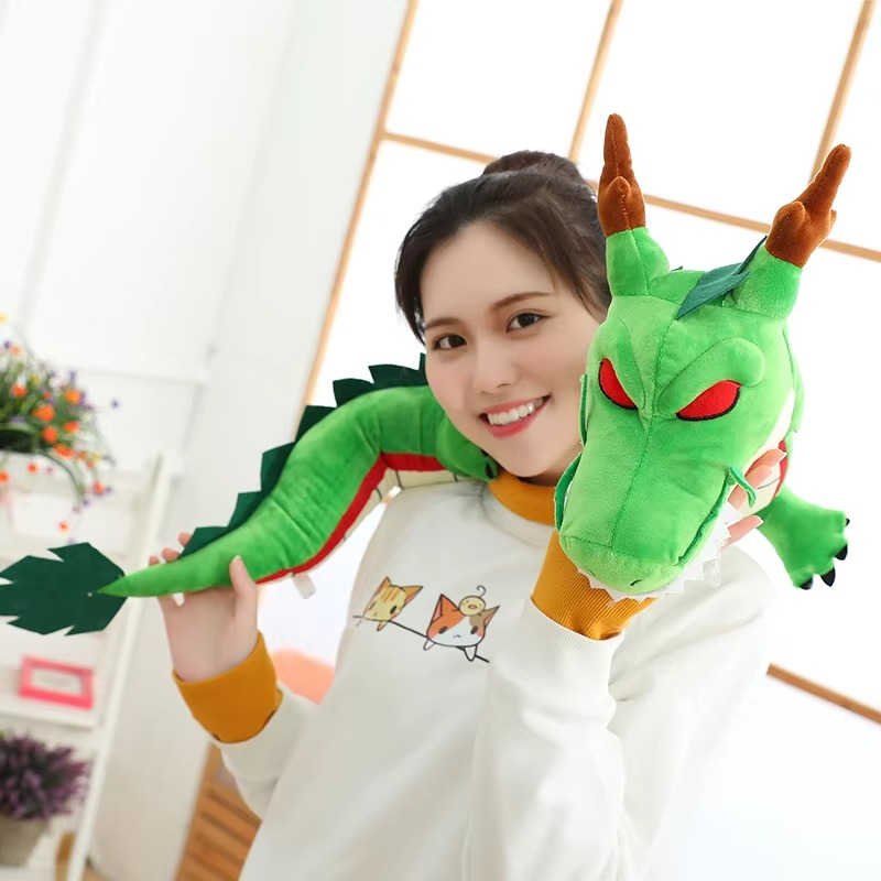 80/100cm Anime Shenron Plush Stuffed Toys Christmas Gifts Kawaii Simulation Shenron Figures Toy Cartoon Doll Cosplay Prop Model