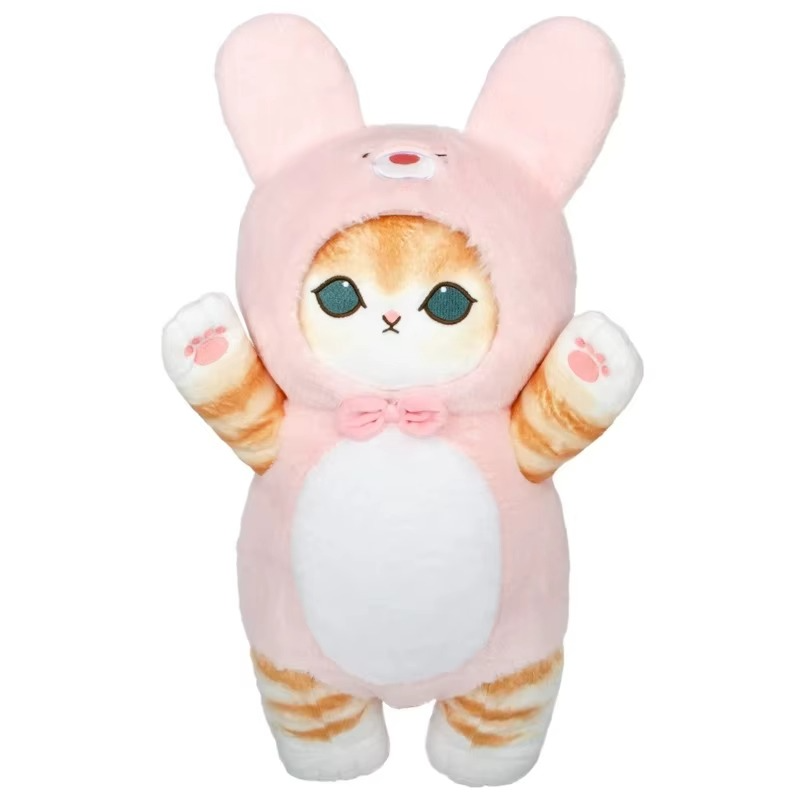 50cm Genuine Mofusand Shark Cat Cute Panda Bunny Doll Plush Doll Cat Fushandi Gift Cat Pillow Home Dress-Up Cat Kids Xmas Gift