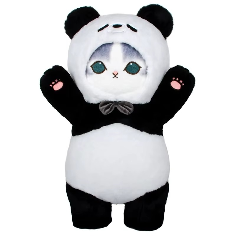 50cm Genuine Mofusand Shark Cat Cute Panda Bunny Doll Plush Doll Cat Fushandi Gift Cat Pillow Home Dress-Up Cat Kids Xmas Gift