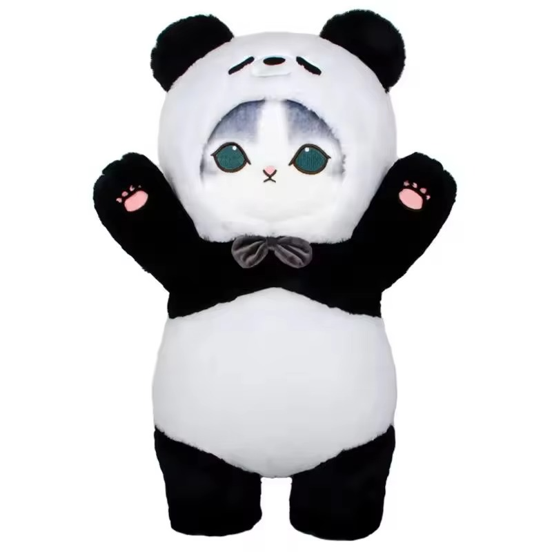 50cm Genuine Mofusand Shark Cat Cute Panda Bunny Doll Plush Doll Cat Fushandi Gift Cat Pillow Home Dress-Up Cat Kids Xmas Gift