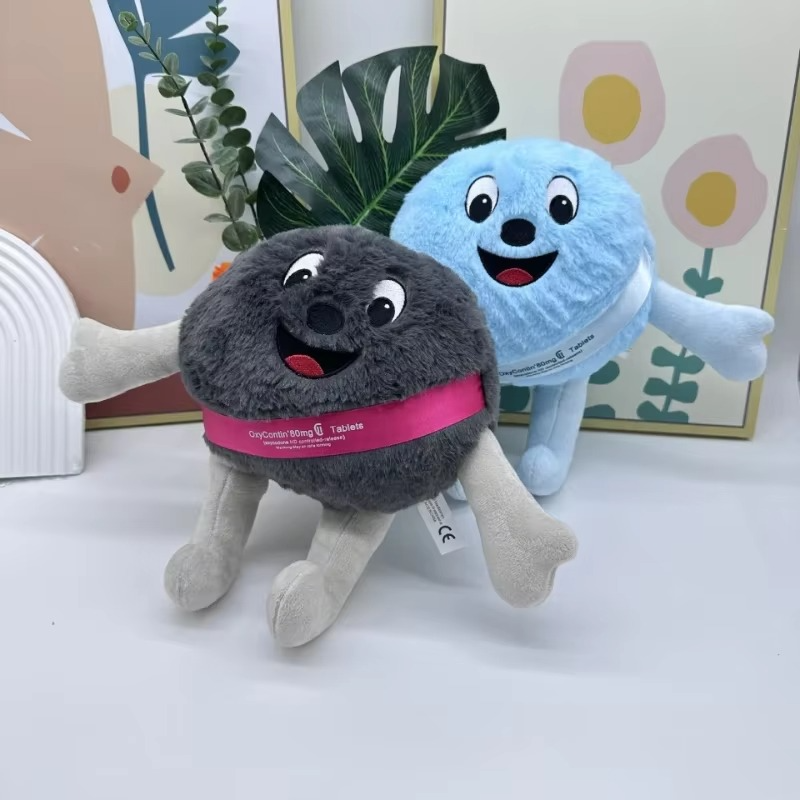 Painkiller Plush Toys Cartoon Oxycontin Stuffed Doll Plushie Figures Sofa Car Decoration Peluches Pillow Kids Christmas Gifts