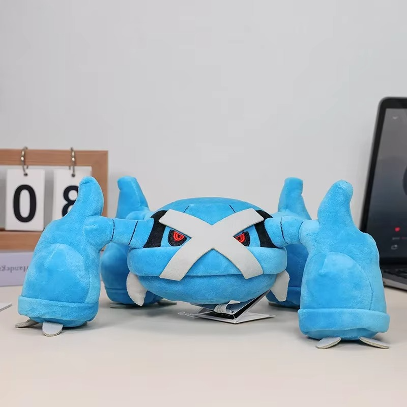Pokemon Plush Toys Metagross 30cm Anime Cartoon Crab Skeleton Pokémon Plushie Kawaii Doll Stuffed Gift for Kids Birthday Xmas