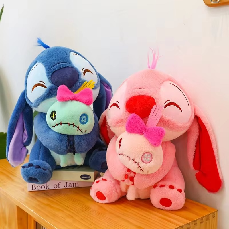 New Disney Plush Stitch Lilo Doll Cute Duck Stitch Plush Stuffed Toy Christmas Children's Birthday Gift Kawaii Doll