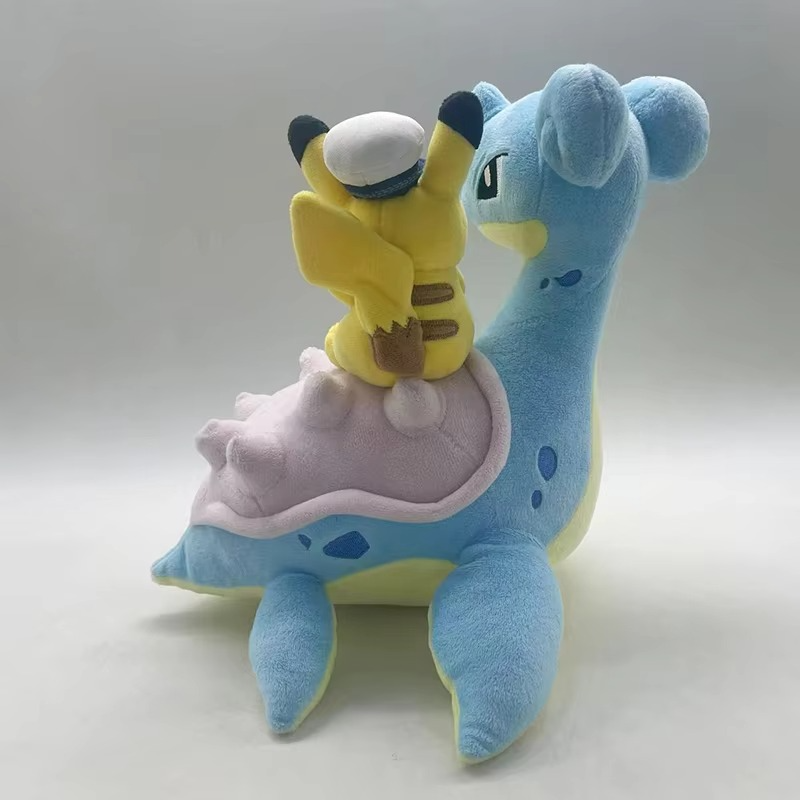 26x21cm Lapras Pokemon Plush Toys Anime Cartoon Pokémon Plushie Pikachu Pillow Kawaii Doll Stuffed Gift for Kids Birthday Xmas