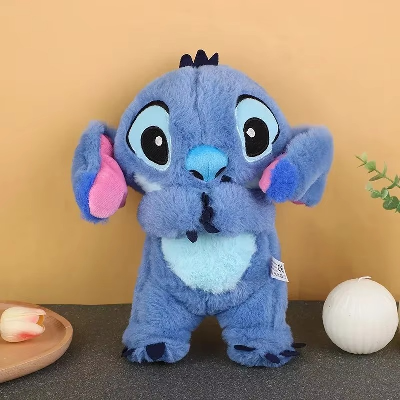 Cute Anime Stitch Plush Doll (Pink Angel): Breathing Light, Music - Kid/Baby Sleep Soother, Perfect Christmas Birthday Gift