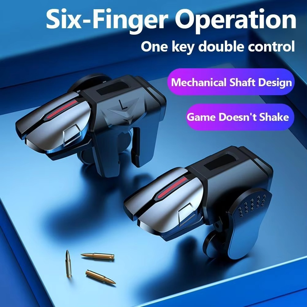 G21 Mobile Phone Game Trigger Gamepad Joystick 6-Finger Aim Shooting L1 R1 Key For PUBG Game Controller