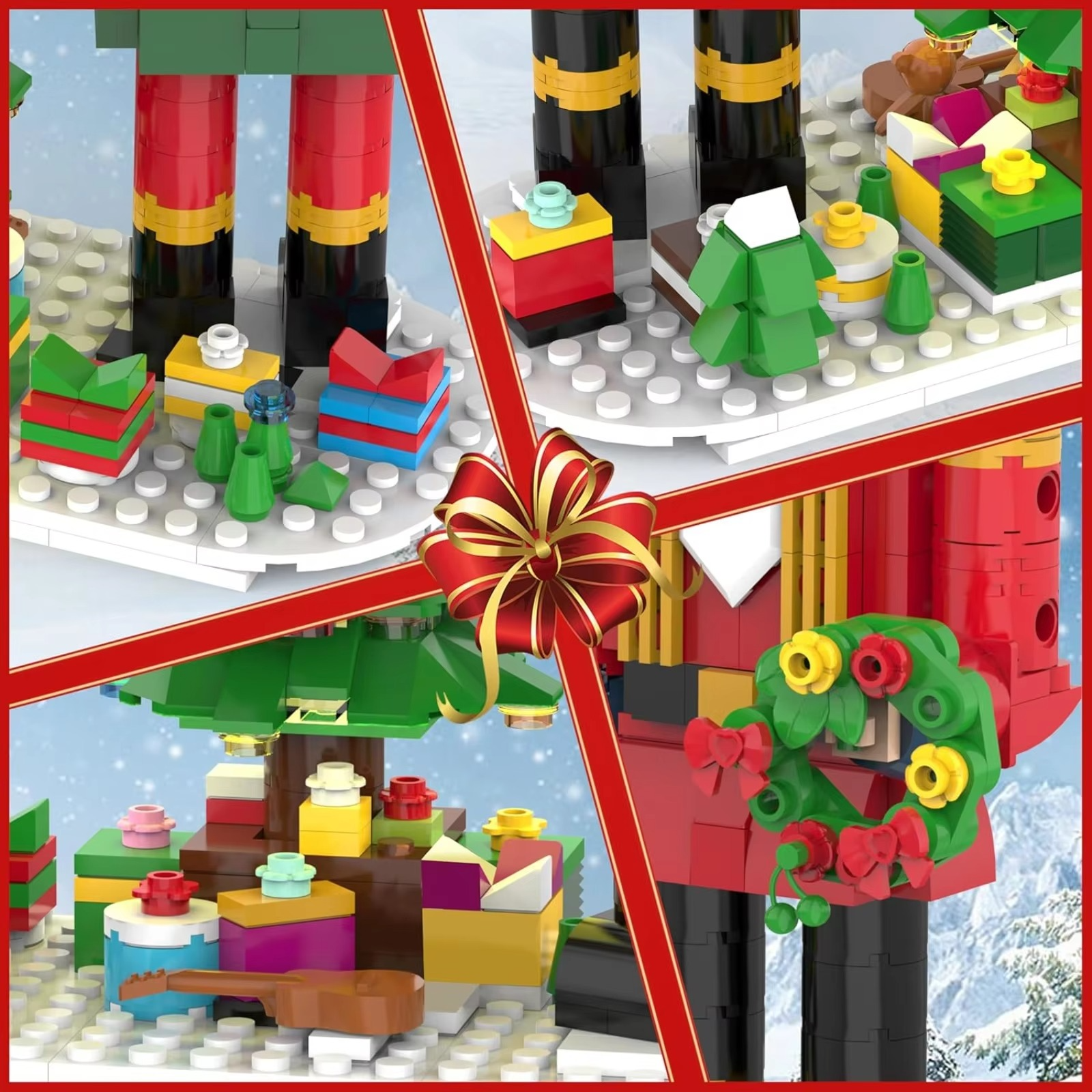 Christmas Gingerbread House & 2in1 Nutcracker Building Blocks Set Holiday Decoration Xmas Gifts for Adult and Children(1606 PCS)