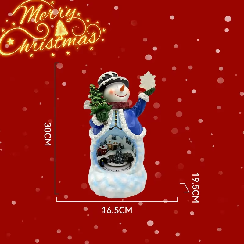 Electric Rotating Snowman Christmas Tree Lantern with Music LED Light Decorations 2025 New Year's Gift