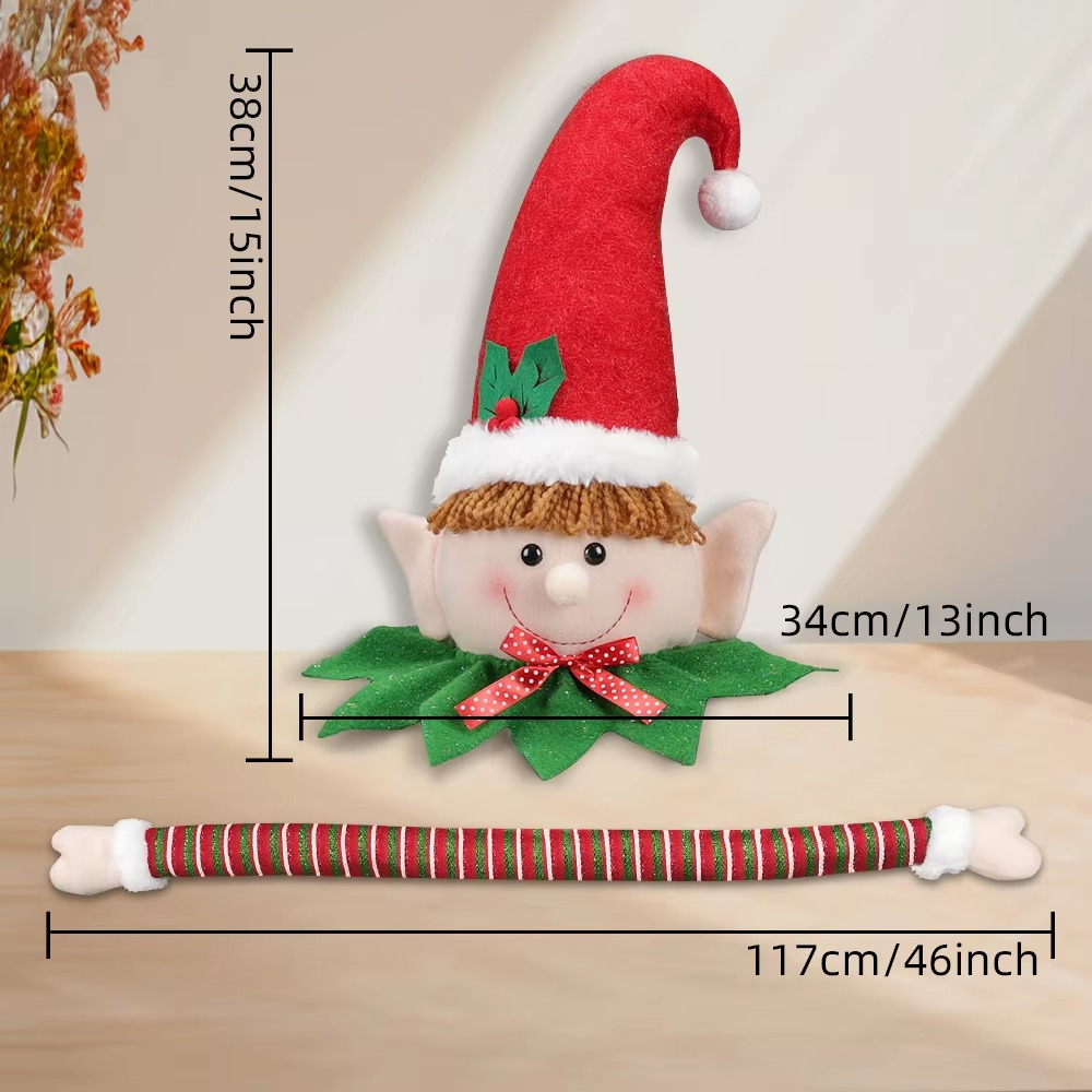 New Christmas Decorations Christmas Tree Top Star Santa Claus Elf Snowman Pendant Christmas Window Decoration