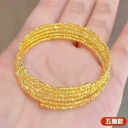 Luxury 24K 9999 Pure Gold New Gufa Didi Ball Bracelet Exquisite Light Luxury Atmospheric Bracelet