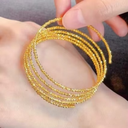 Luxury 24K 9999 Pure Gold New Gufa Didi Ball Bracelet Exquisite Light Luxury Atmospheric Bracelet
