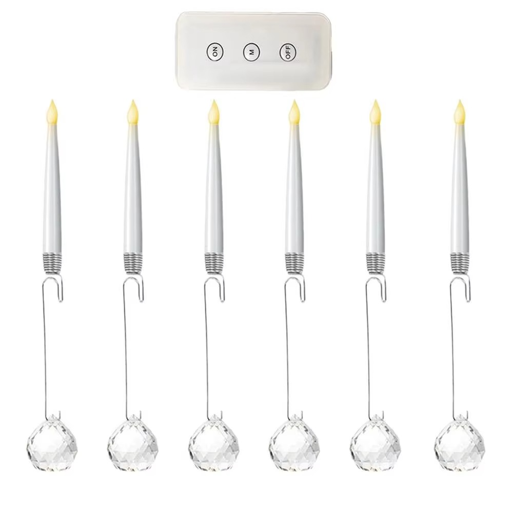Christmas Tree Candles with Remote Flameless LED Candles Decorative Lights 6 Pieces Christmas Decorations for Holiday Indoor