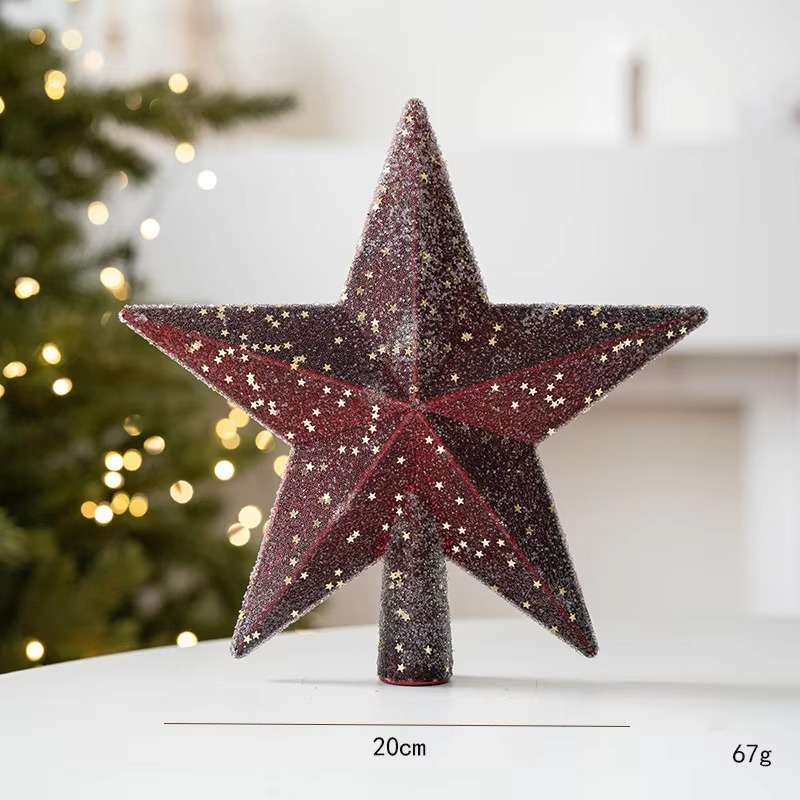 New Christmas Tree Top Star Decorations Creative Retro Sparkling Christmas Tree Pendant Exquisite Festival Party Indoor Ornament