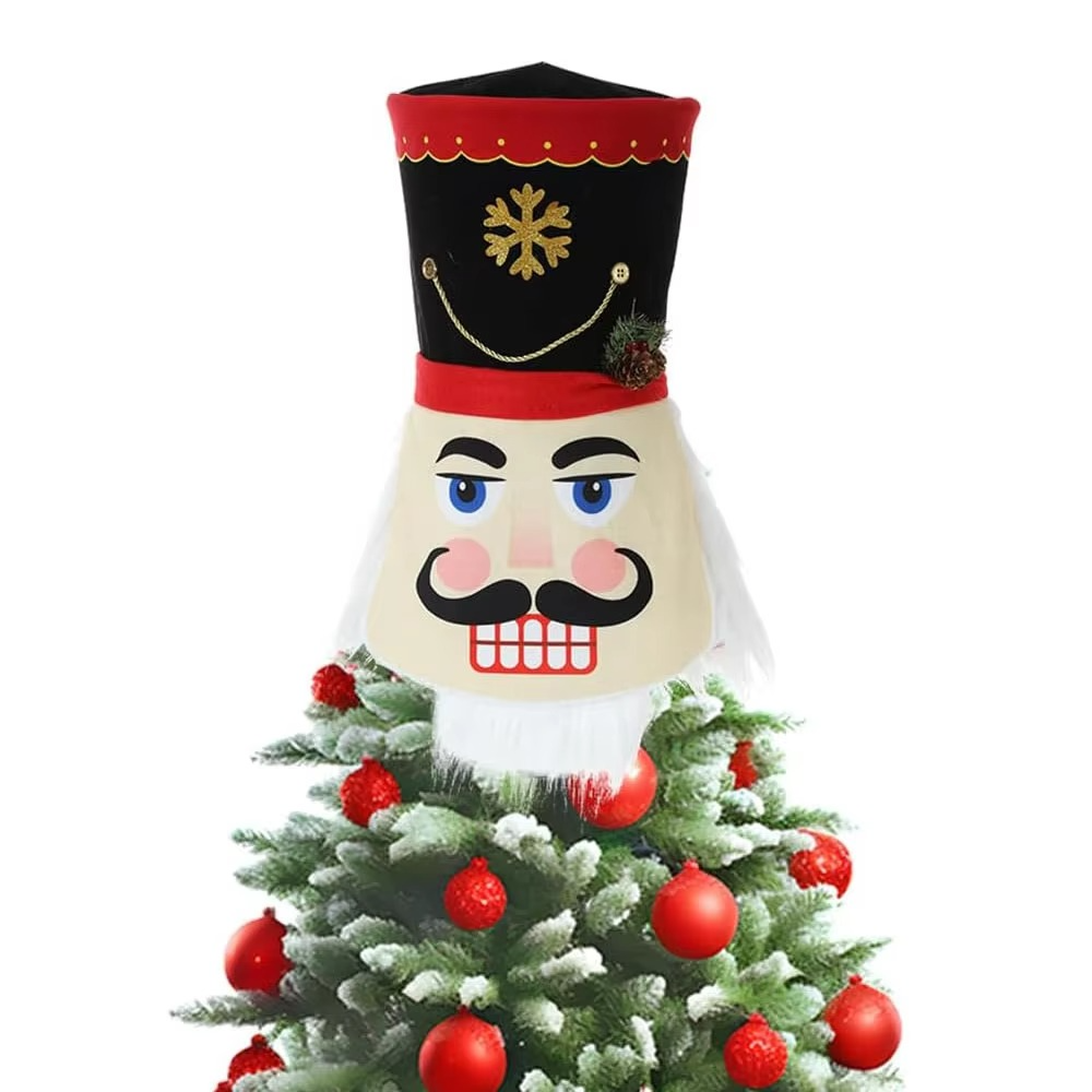 1pcs Nutcracker Christmas Tree Topper Decoration,20 in Nutcracker Soldier Xmas Tree Top Hat for Christmas Tree Ornaments
