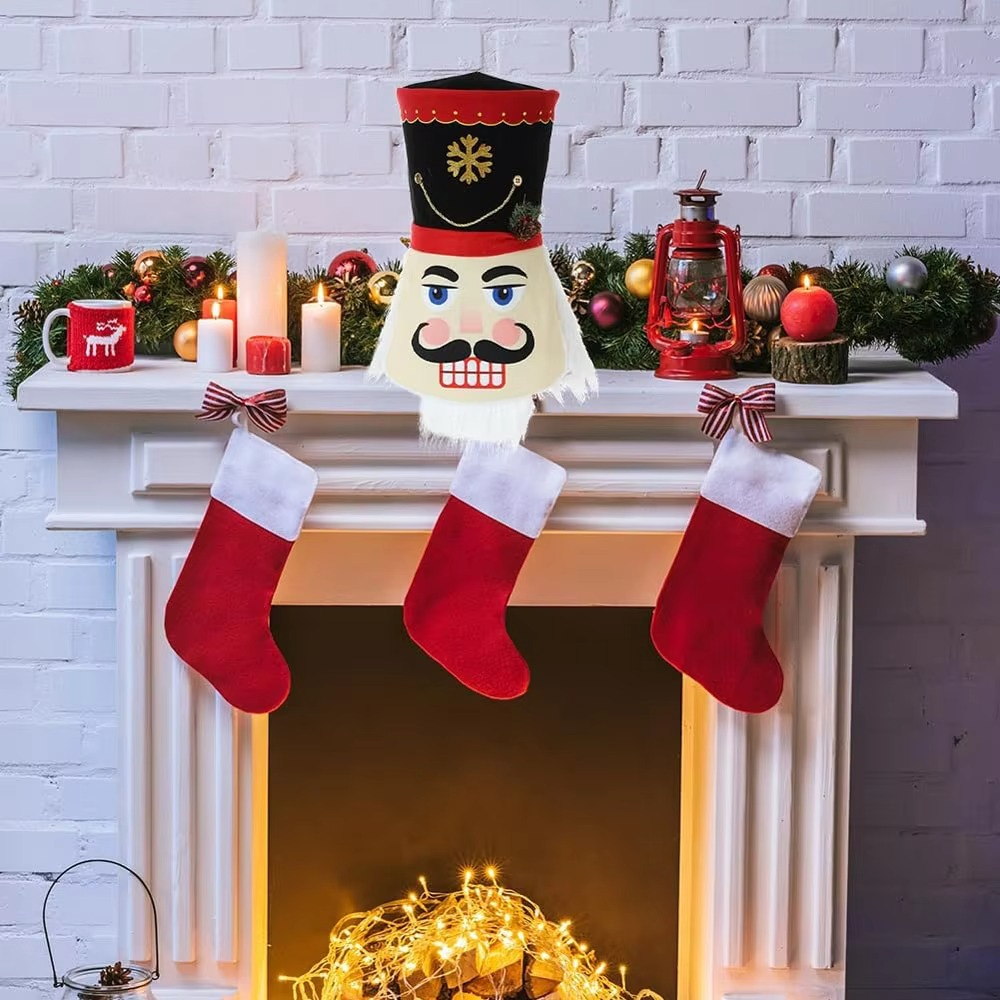 1pcs Nutcracker Christmas Tree Topper Decoration,20 in Nutcracker Soldier Xmas Tree Top Hat for Christmas Tree Ornaments