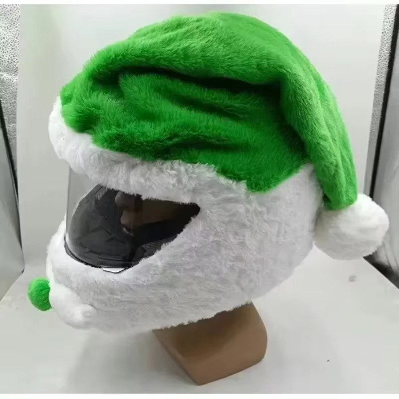 Christmas Motorcycle Full Helmet Plush Cover Creative Santa Claus Motorcycle Helmet Hat Personalized Ride Christmas Gift