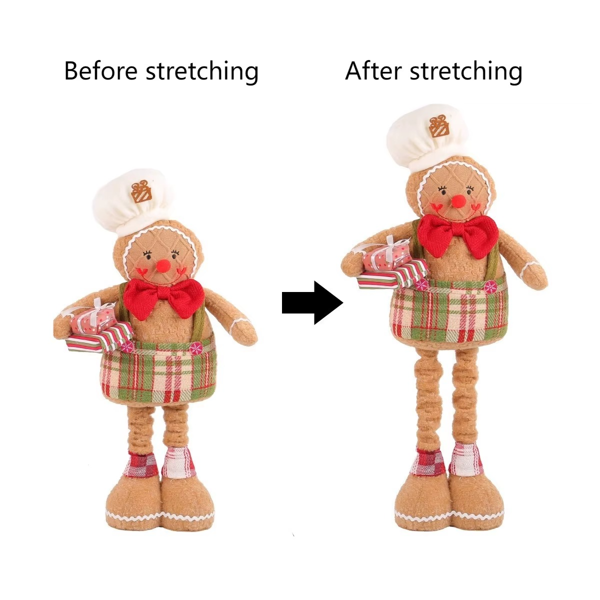 Christmas Fun Scalable Gingerbread Doll Home Decor Festival Party Creative Showcase Scene Decoration Supplies Fabric Doll Props