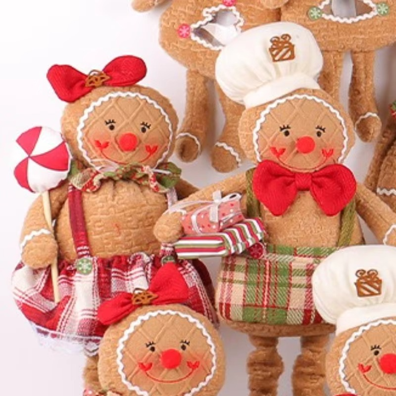 Christmas Fun Scalable Gingerbread Doll Home Decor Festival Party Creative Showcase Scene Decoration Supplies Fabric Doll Props