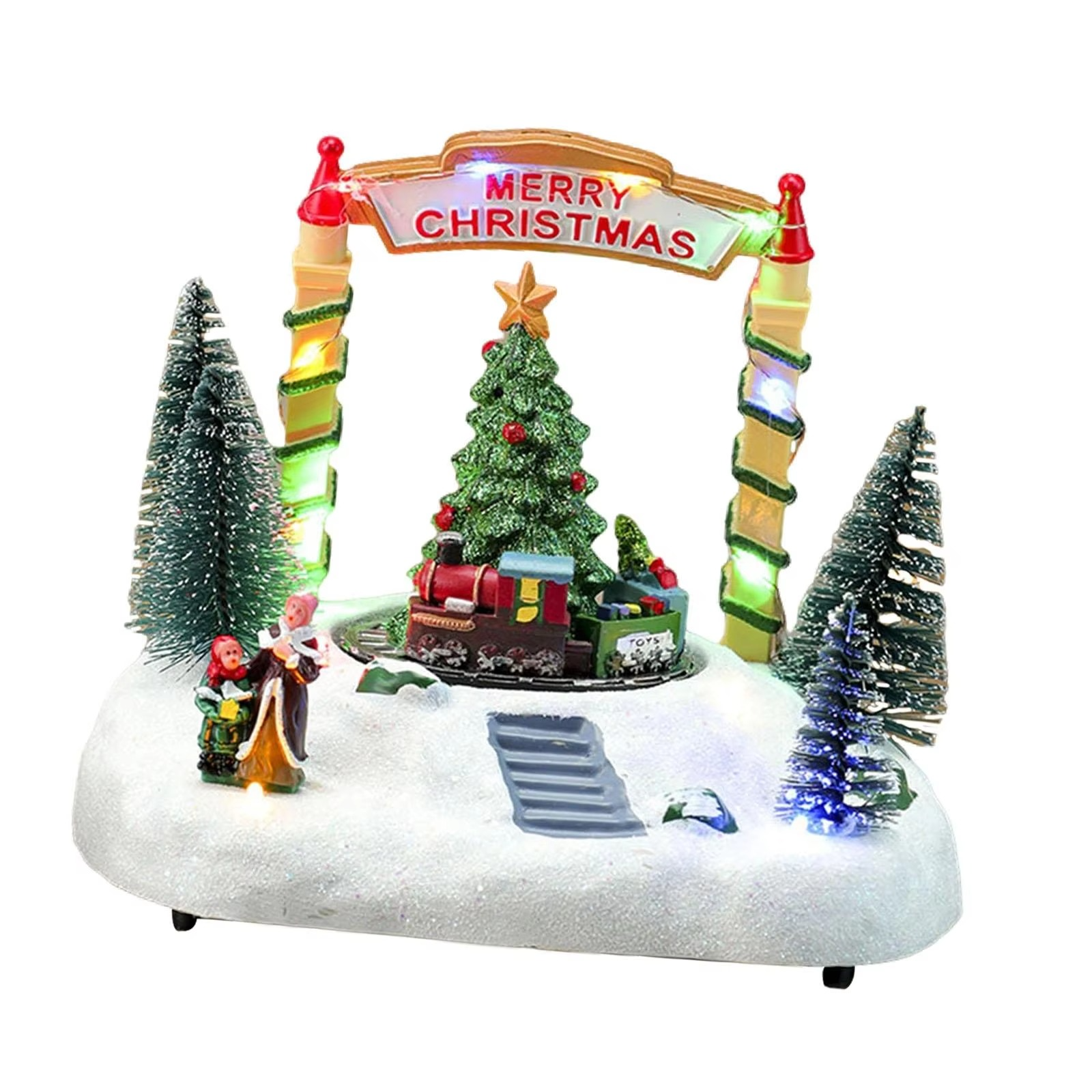 Christmas Music Box Classic 19x14x15.5cm Table Decoration Lighted Holiday Decor for Girlfriend Daughter Kids Family New Year