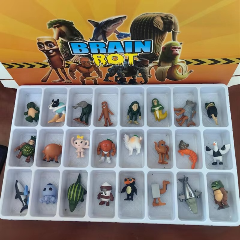 24pcs Italian Brainrot Figure Toys Tung Tung Sahur Tralalero Tralala Figures Doll Model Christmas Advent Calendar Birthday Gifts