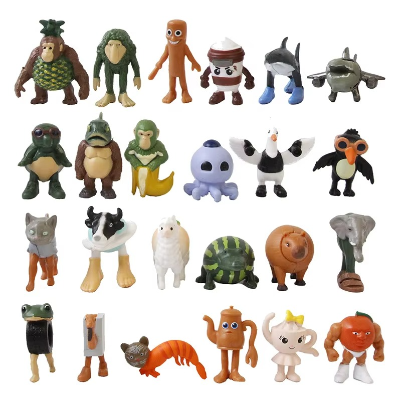 24pcs Italian Brainrot Figure Toys Tung Tung Sahur Tralalero Tralala Figures Doll Model Christmas Advent Calendar Birthday Gifts