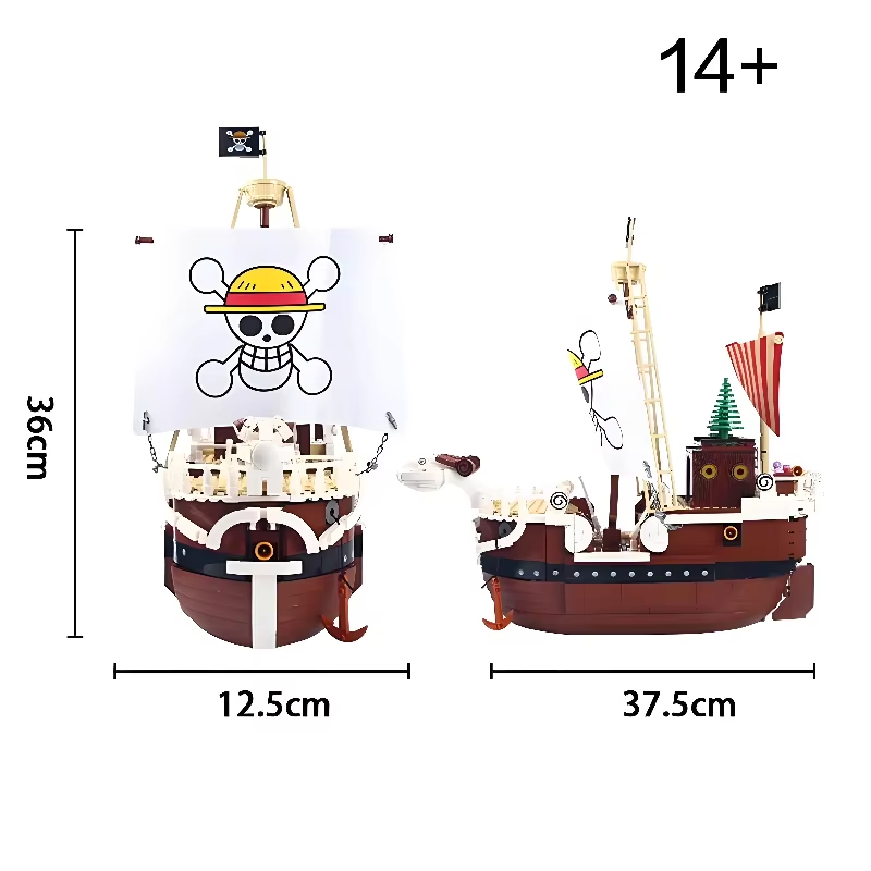 In Stock Plastics Pirate Ship Model MOC Desk Decor Bricks Anime Home Decor Desktop Decoration for Adult Christmas Gifts