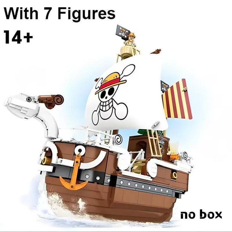In Stock Plastics Pirate Ship Model MOC Desk Decor Bricks Anime Home Decor Desktop Decoration for Adult Christmas Gifts