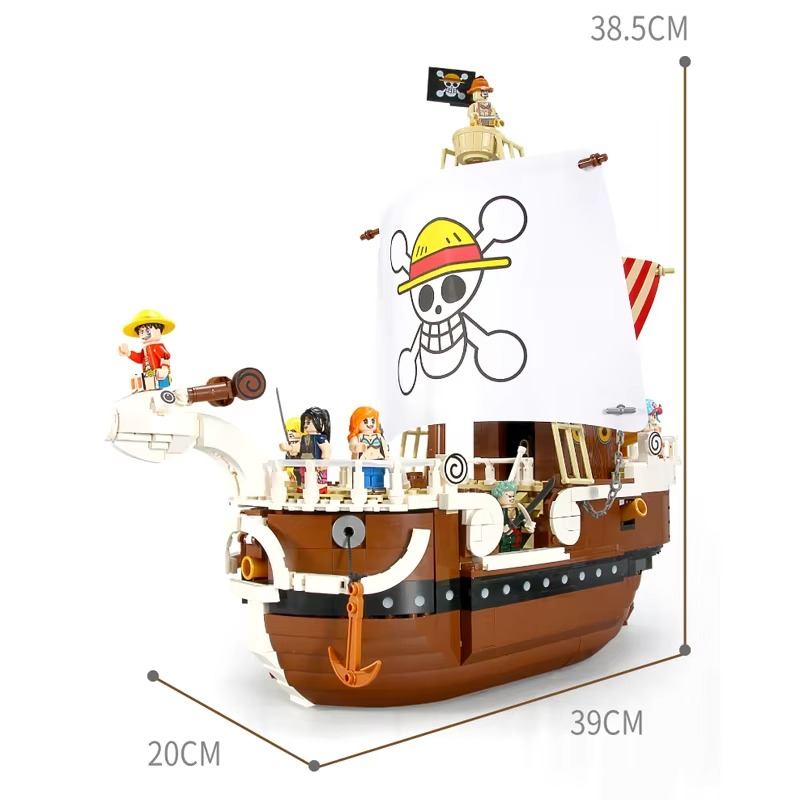 In Stock Plastics Pirate Ship Model MOC Desk Decor Bricks Anime Home Decor Desktop Decoration for Adult Christmas Gifts