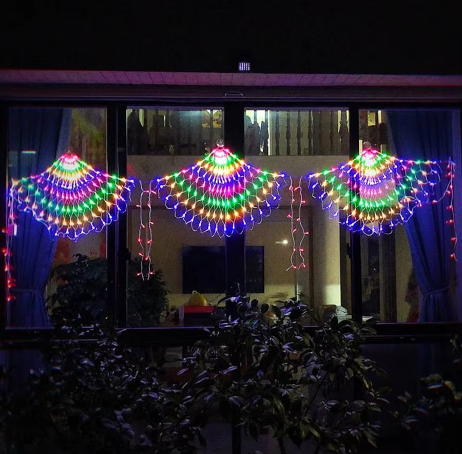 New Year 3M Peacock Mesh Led Christmas String Light EU/US Plug Outdoor Fairy Lights Garland for Wedding Party Garden Patio Decor