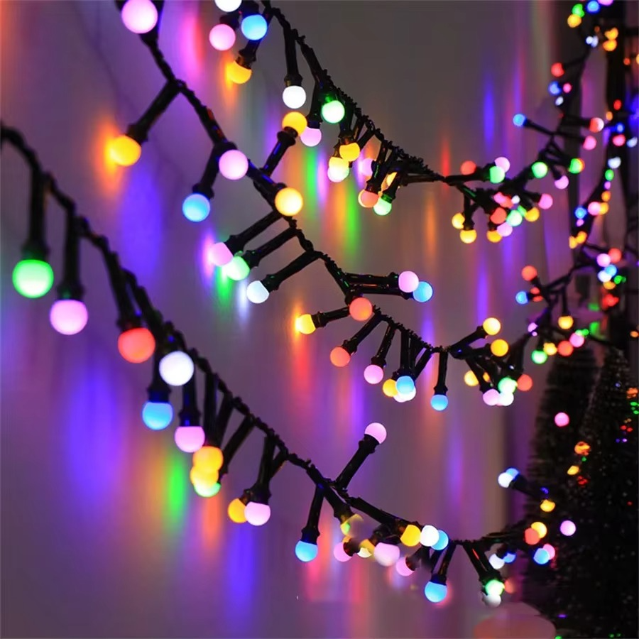 Christmas Decoration Round Ball String Lights 10M Outdoor Garden Creative Firecracker Fairy Garland Light for Room Wedding Party