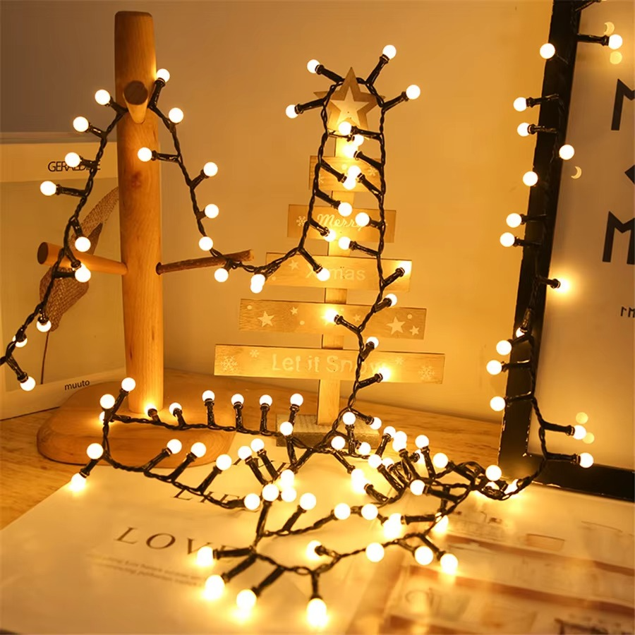 Christmas Decoration Round Ball String Lights 10M Outdoor Garden Creative Firecracker Fairy Garland Light for Room Wedding Party