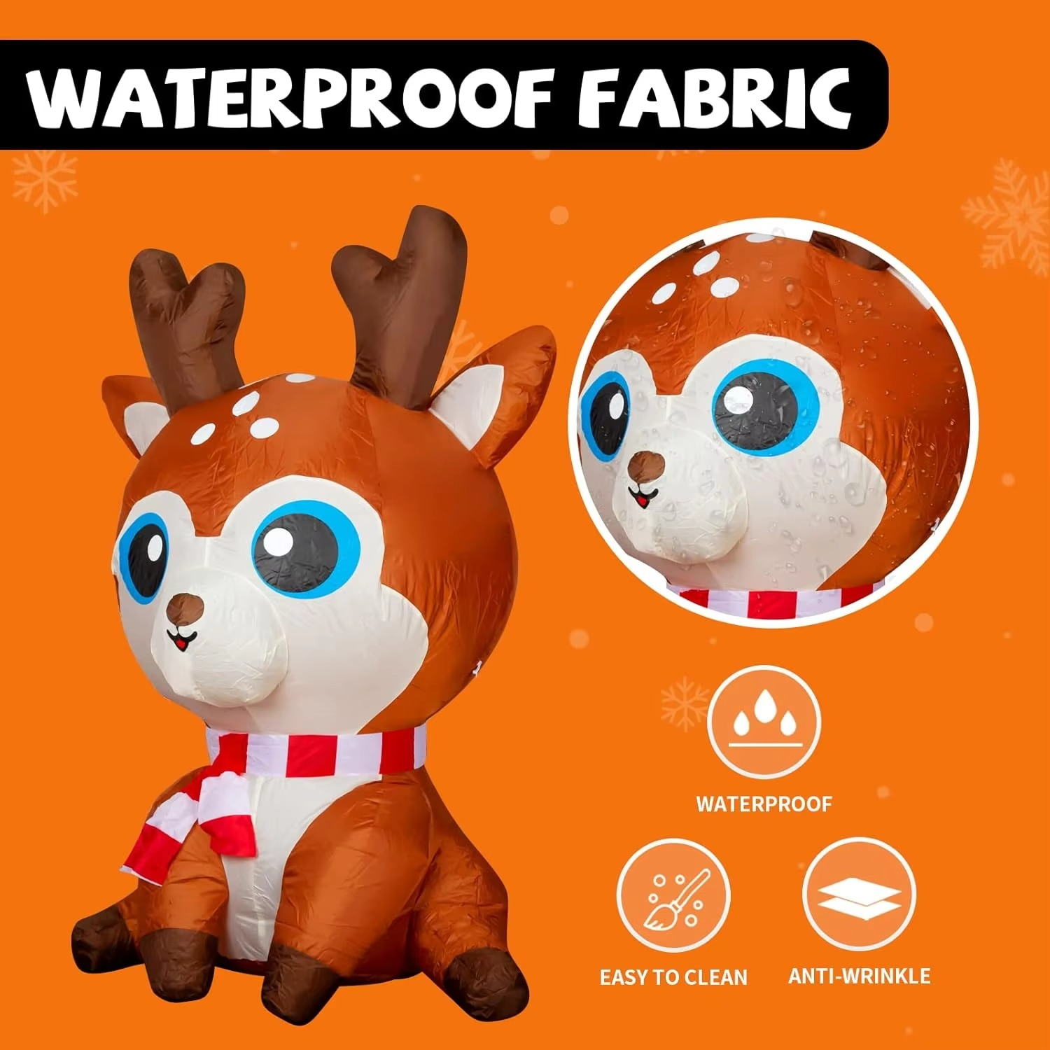 Christmas Inflatables 5FT Deer with LED Light Yard Decoration Inflatable Elk Chirstmas Clearance for Xmas Party Outdoor Toys