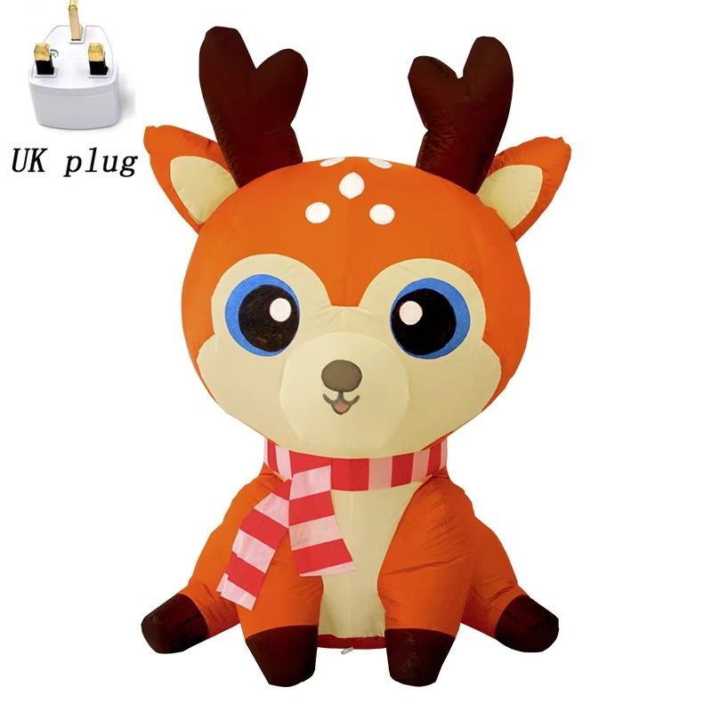 Christmas Inflatables 5FT Deer with LED Light Yard Decoration Inflatable Elk Chirstmas Clearance for Xmas Party Outdoor Toys