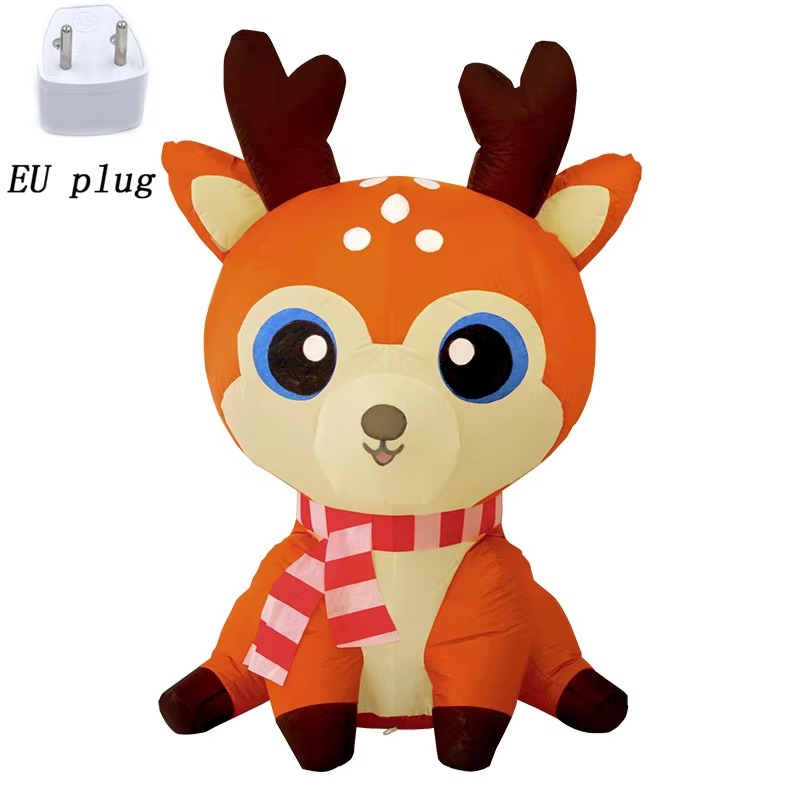 Christmas Inflatables 5FT Deer with LED Light Yard Decoration Inflatable Elk Chirstmas Clearance for Xmas Party Outdoor Toys