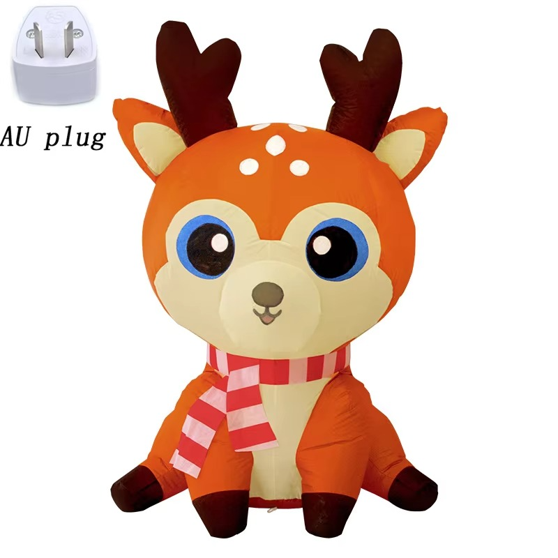 Christmas Inflatables 5FT Deer with LED Light Yard Decoration Inflatable Elk Chirstmas Clearance for Xmas Party Outdoor Toys