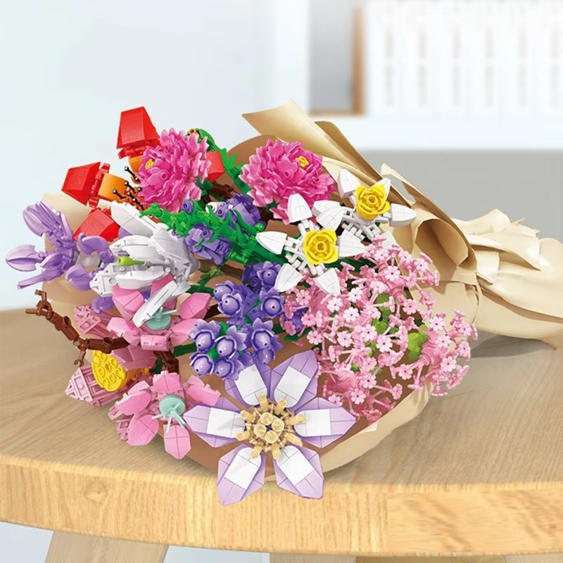 Advent Calendar 2025 Flower Bouquet Building Blocks For Adults Kids 24 Days Christmas Countdown Calendars With 24 Types Flowers