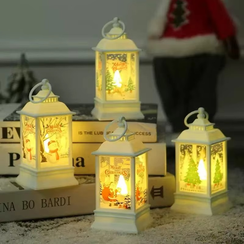Christmas Decorations Christmas Old Man Snowman Elk Handheld Lamp Christmas Tree Pendant Window Display
