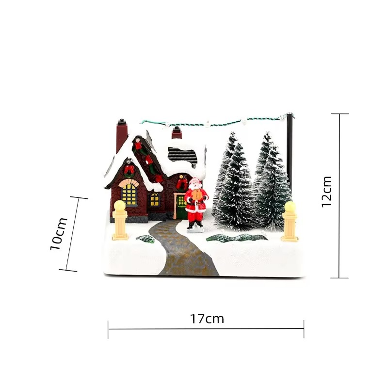 2025 New Year's Gift Christmas Snow Lighting Music Box Ornament LED Lights Christmas Ambience Decoration Ornament Octave Box