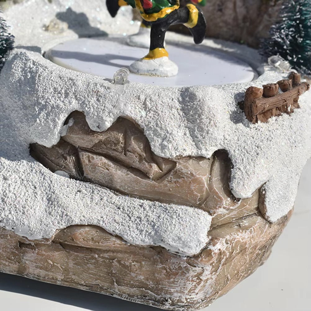 With Music LED Light Christmas Village Holiday Festival House Home Decoration Christmas Snow House Village Decoration