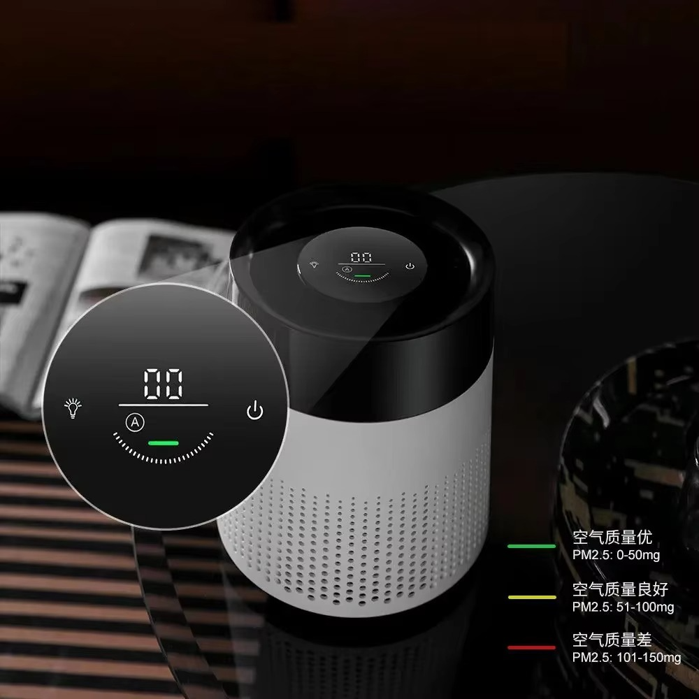 Desktop Air Purifier Remove Formaldehyde Negative Ions Air Purification Robot Air Quality Detector With Night Light