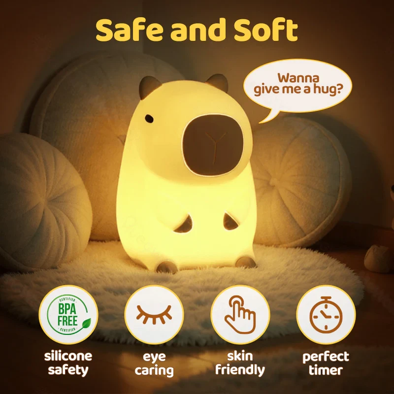Gift Finds® Capybara Squishy Night Light – The Cozy Companion Everyone Loves