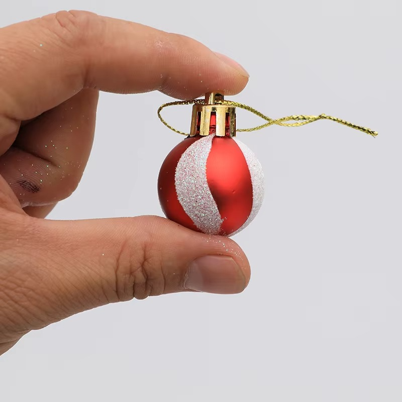 24PCS Christmas Balls Mini Painted Christmas Balls with Multi Stlye for Decorating Christmas Tree & Xmas Home Garden Decoration
